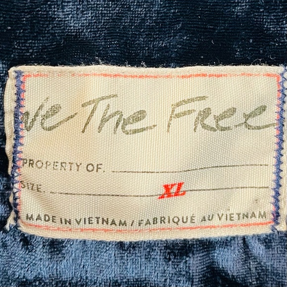 FREE PEOPLE Night Skies Velvet Blouse Women XL Oversized Boho Luxury - Picture 5 of 10